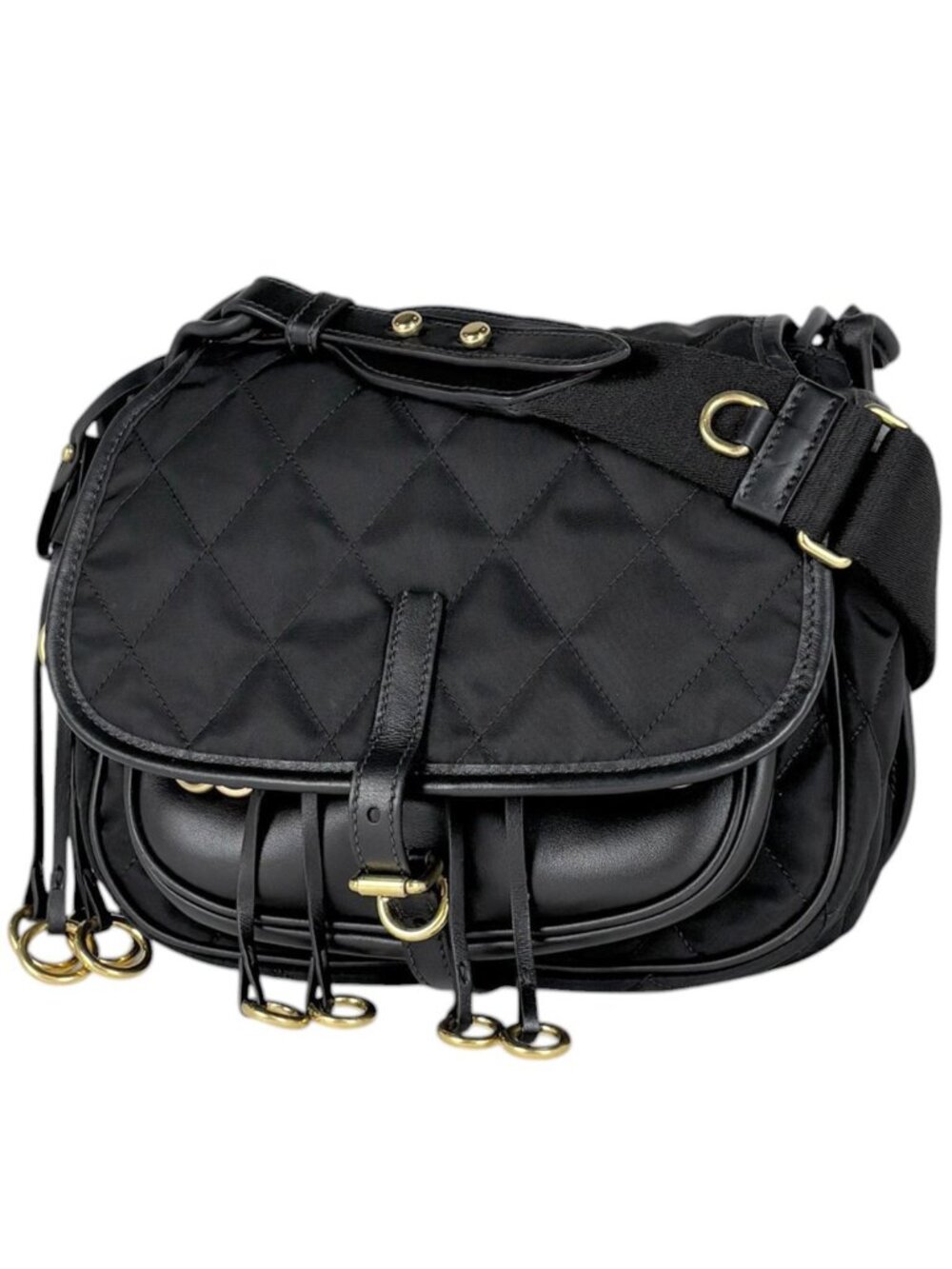 Prada Shoulder Bag Col Quilted Nylon Nero